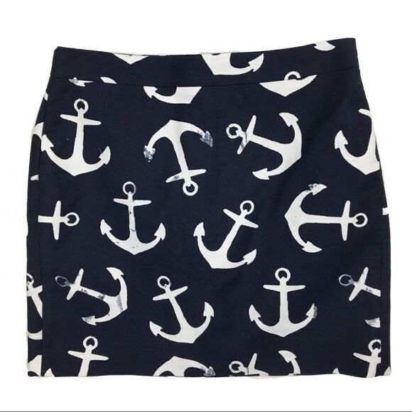 J. Crew navy blue anchor skirt - Picture 3 of 6